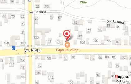 Кафе быстрого питания Гиро на улице Мира на карте