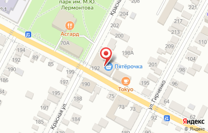 Супермаркет Пятёрочка, сеть супермаркетов на Красной улице на карте