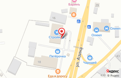 Центр Металлокровли завод кровельных, фасадных материалов и заборов на улице Азина на карте