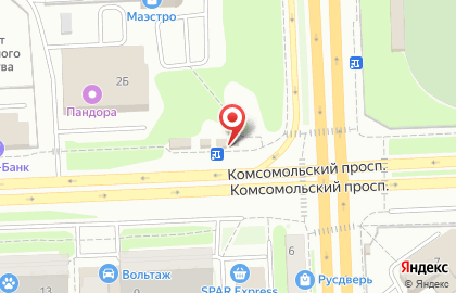 Киоск по продаже печатной продукции Вечерний Челябинск на Комсомольском проспекте, 2 киоск на карте