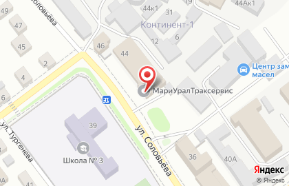 База технической комплектации МариУралТраксервис на улице Соловьёва на карте
