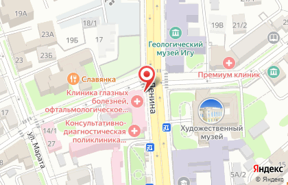 Факультетская клиника ИГМУ на улице Свердлова на карте