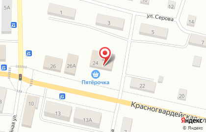 Универсам Пятерочка на Красногвардейской улице на карте