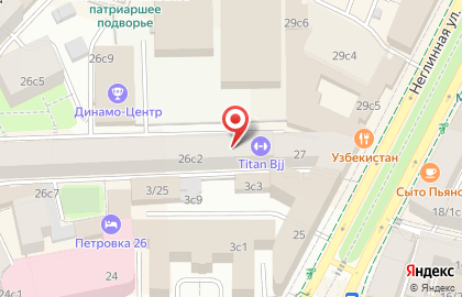 Клуб бразильского джиу-джитсу Titan bjj на улице Петровка на карте