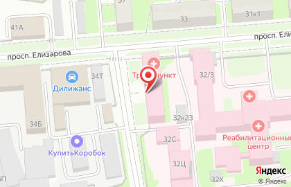 Городская поликлиника №6 на проспекте Елизарова на карте