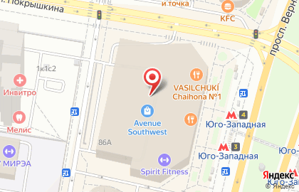 Ресторан быстрого обслуживания Макдоналдс на проспекте Вернадского на карте