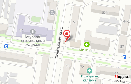 Аптека Амурфармация на Политехнической улице на карте