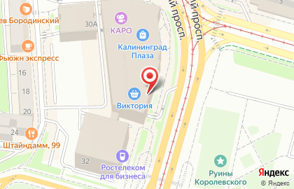 Магазин книг и канцелярских товаров Буквоед в Калининграде на карте