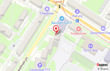 Общежитие ТулГУ на Оружейной улице на карте