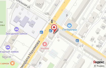 Телекоммуникационная компания МТС на улице Адмирала Нахимова на карте