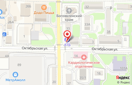 Банкомат АТБ на улице Дзержинского на карте