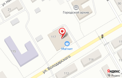 Гипермаркет Магнит в переулке Володарского на карте