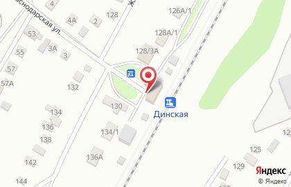 Железнодорожный вокзал, ст. Динская на карте