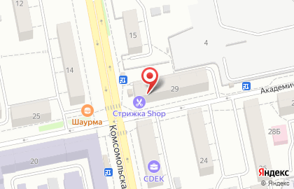 Супермаркет Кировский на Комсомольской улице на карте