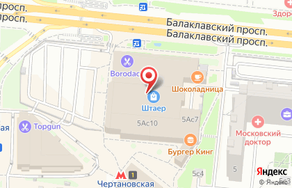 Киоск по продаже печатной продукции, район Чертаново Северное на Балаклавском проспекте на карте