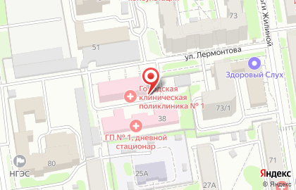Городская поликлиника №1 на улице Лермонтова на карте