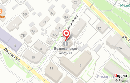Храм Вознесения Господня в Мельничном переулке на карте