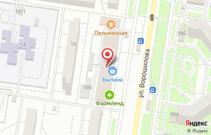 Былина на улице Ворошилова на карте