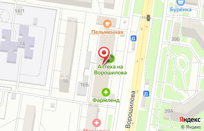 Ажиотаж на улице Ворошилова на карте