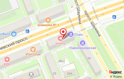 Киоск фруктов и овощей в Красногвардейском районе на карте