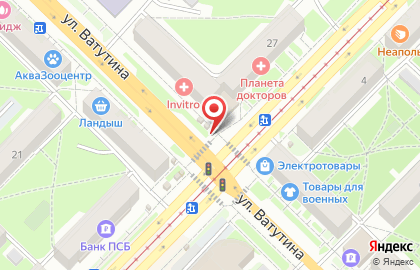 Киоск по продаже печатной продукции на улице Ватутина 19/1 на карте