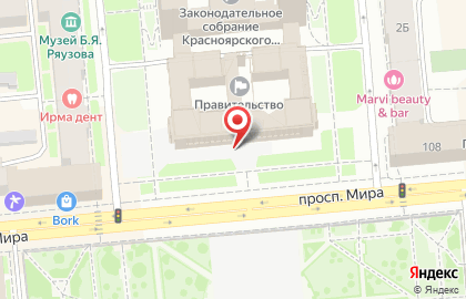 Законодательное собрание Красноярского края в Центральном районе на карте