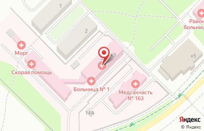 Новосибирская клиническая районная больница №1 в Кольцово, АБК к3 на карте