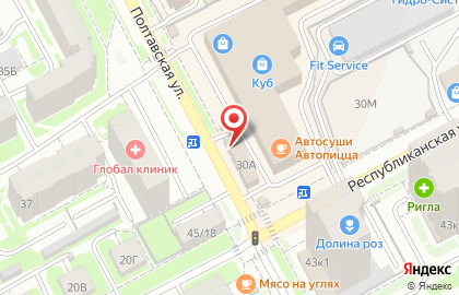 Киоск фастфудной продукции на Полтавской улице на карте