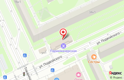Бистро на ул. Подвойского, 34а на карте