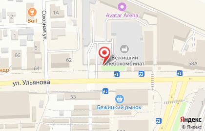 Бежицкий хлебокомбинат на улице Ульянова на карте