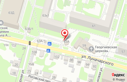Бар ПиВко на улице Луначарского на карте