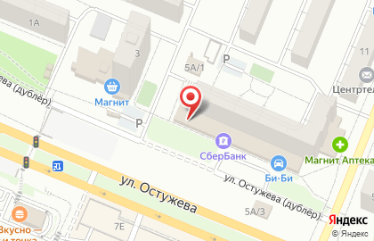 Супермаркет Пятёрочка в Железнодорожном районе на карте