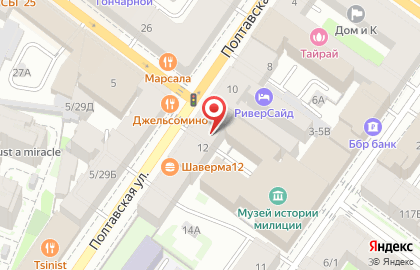 Петербургская маска на Полтавской улице на карте