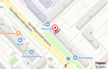 Аккумуляторный центр Автомотив на Октябрьском проспекте на карте