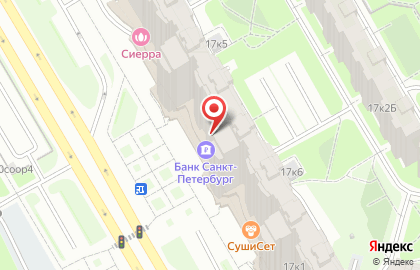 Терминал Банк Санкт-Петербург на Комендантском проспекте на карте