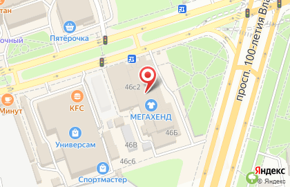 Сеть фирменных салонов МегаФон в Советском районе на карте