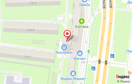 Ветеринарная клиника Зоосервис на проспекте Большевиков на карте