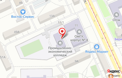 Омский промышленно-экономический колледж на Нефтезаводской улице на карте