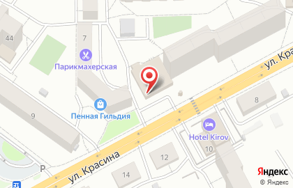Супермаркет Магнит на улице Красина на карте