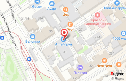 Центр профессионального инструмента Алтай Инструмент Групп на улице Льва Толстого на карте