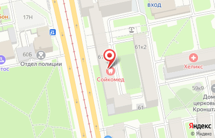Стоматология Сойкомед в Выборгском районе на карте