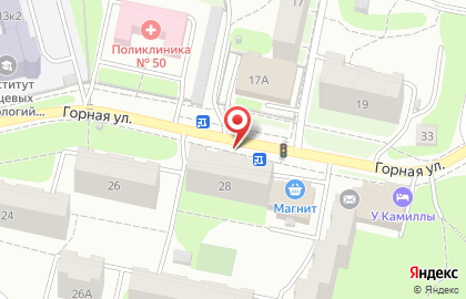 Указатель системы городского ориентирования №6663 по ул.Горная, д.28 р на карте