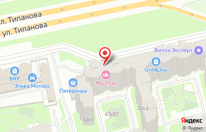 Салон тайского массажа и спа MY THAI в Московском районе на Типанова 34 на карте