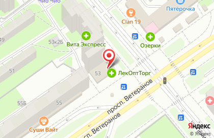 Кафе-кондитерская Прогресс на проспекте Ветеранов на карте