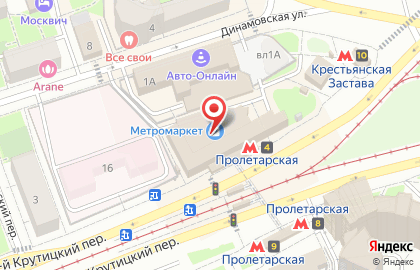 Первый Ювелирный Ломбард на метро Пролетарская на карте