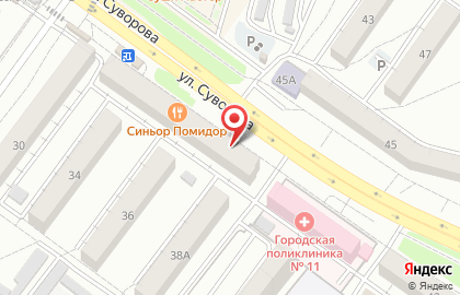 Банкомат Росбанк на улице Суворова, 32 на карте