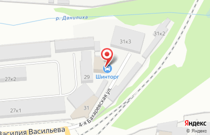 Центр ремонта и автотоваров Шинторг на улице Василия Васильева на карте