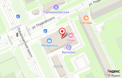 Магазин канцелярских товаров на ул. Подвойского на карте
