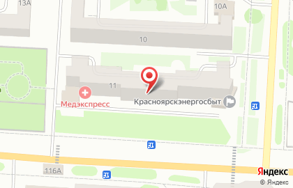 Медицинский центр Медэкспресс в Красноярске на карте