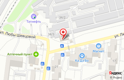 Компания по продаже аккумуляторов со склада Аккумсклад на улице Любы Шевцовой на карте